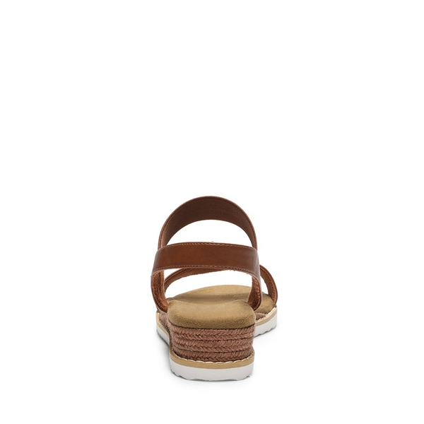 Ankle Elastic Strap Espadrille Flat Sandals - BROWN - 4